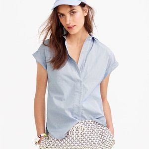 J. Crew Stripe Short Sleeve Popover